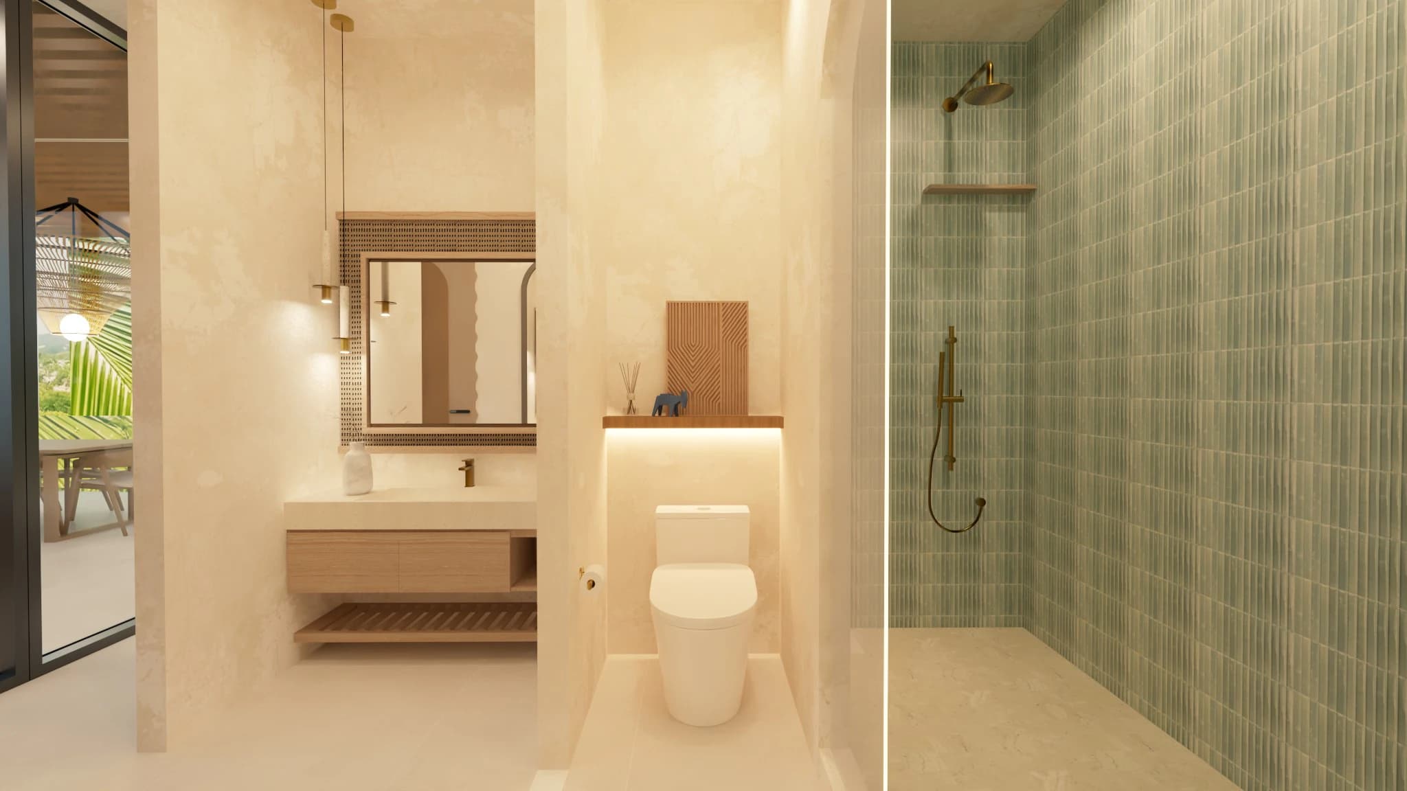 Bathroom interior in three-bedroom residence configuration 607