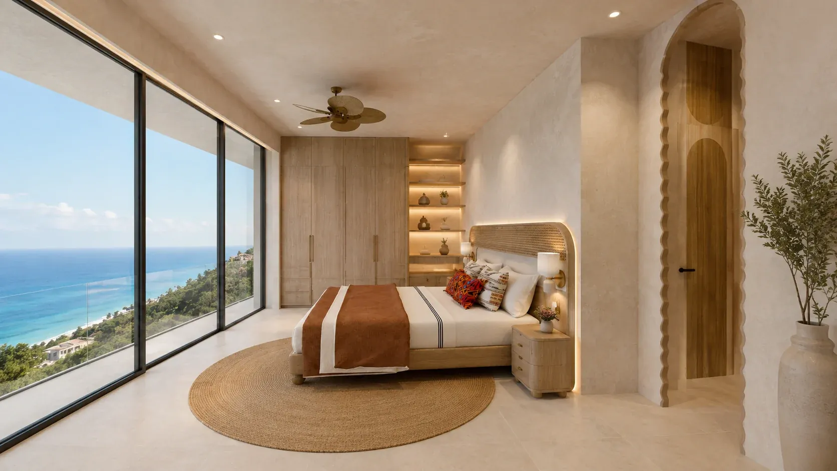 Guest bedroom in a two-bedroom Nayari residence
