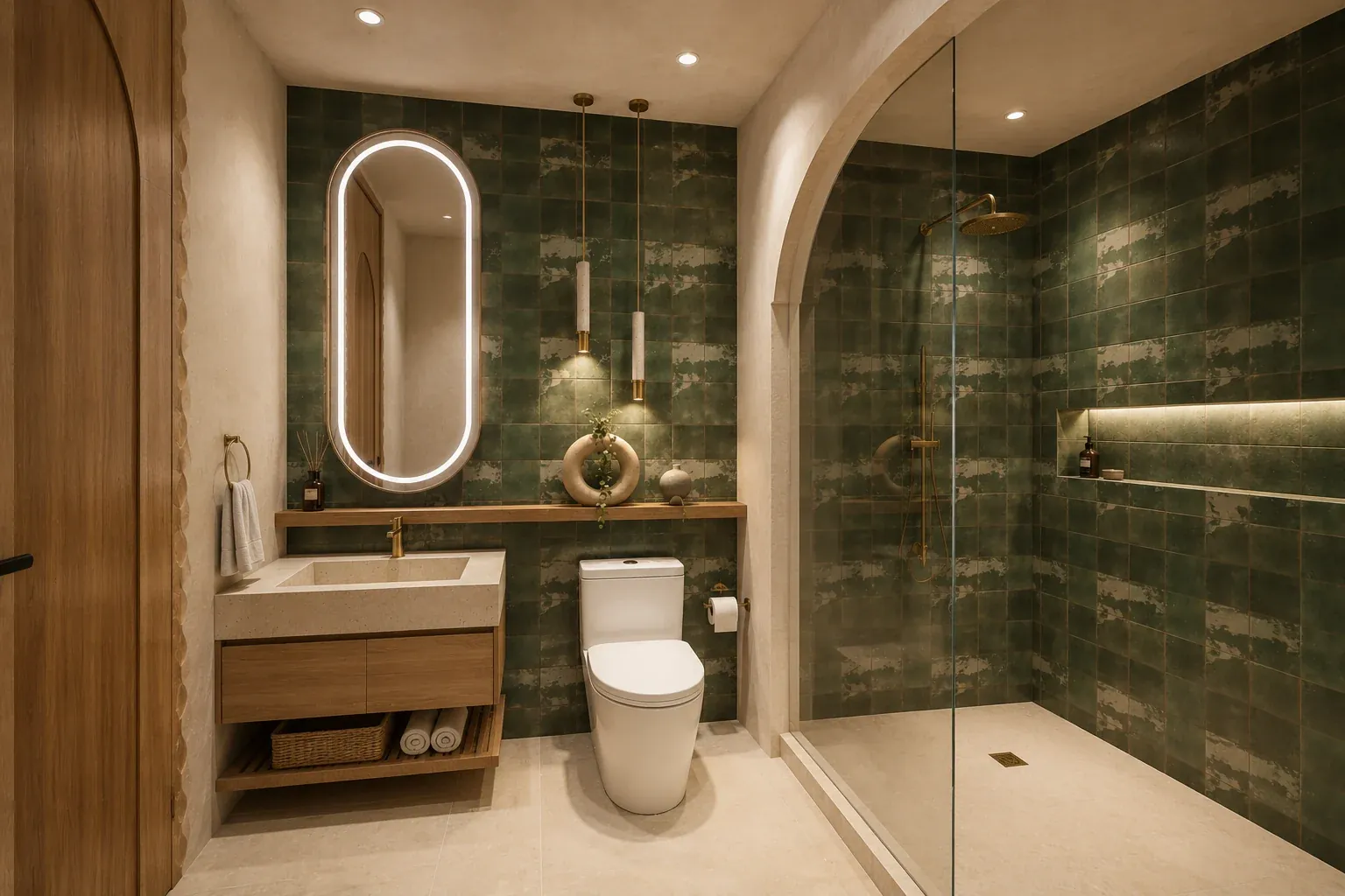 Bathroom interior in a one-bedroom Nayari residence