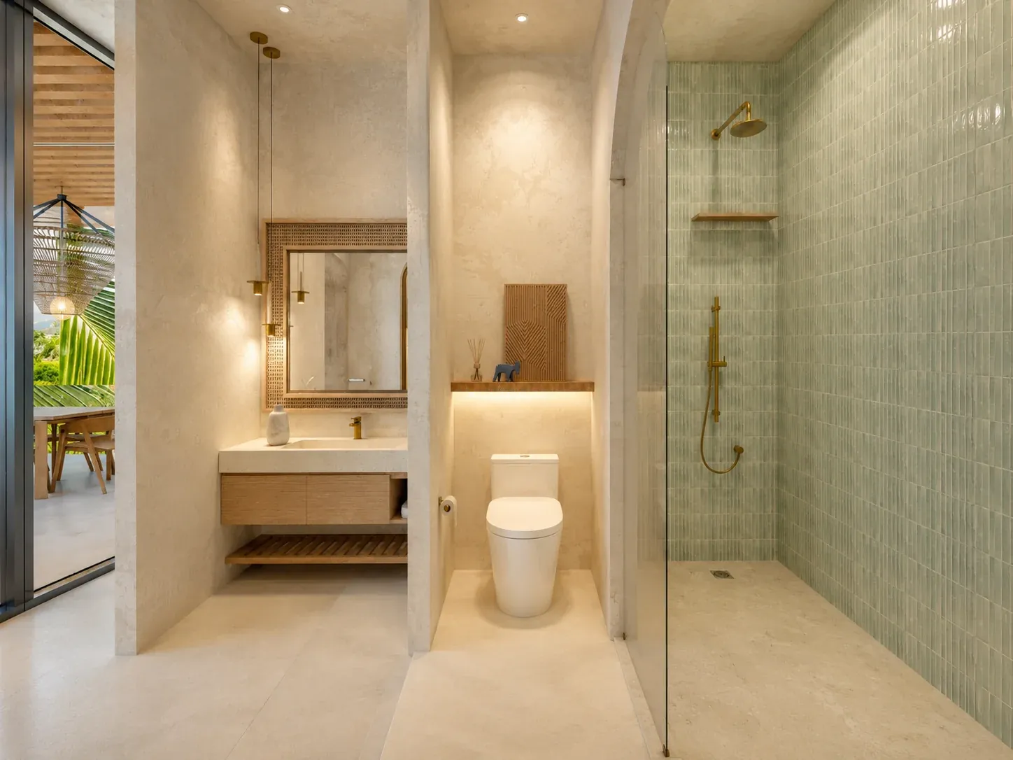 Bathroom interior in three-bedroom residence configuration 607